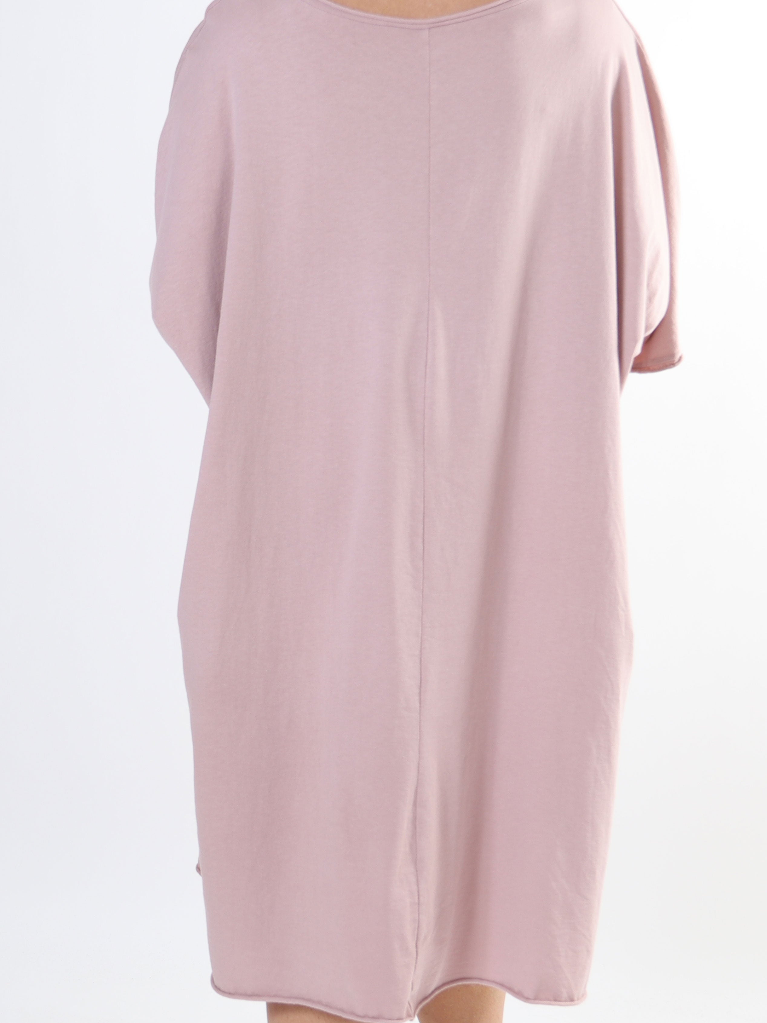 Shila - Plus size t-shirtkjole i bomuld med hjerte i pailletter